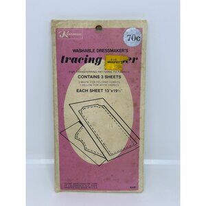 VTG Karmin Washable Dressmakers Tracing Paper Set Of 3 13" X 19.5"Unopened